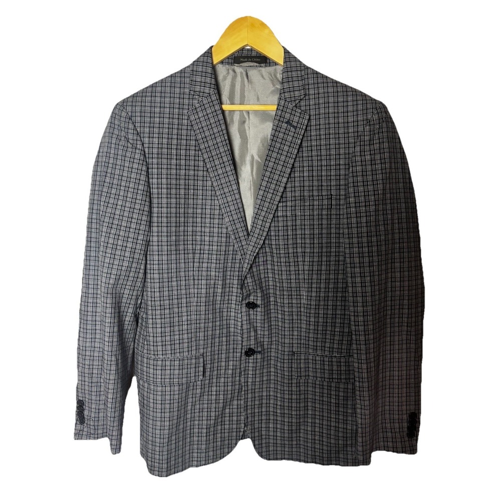 Sean John Men's Med (40-42) Gray Plaid Sport Coat Cotton Jacket NEW NWT